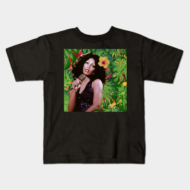 Donna Summer Kids T-Shirt by austyndelugoart